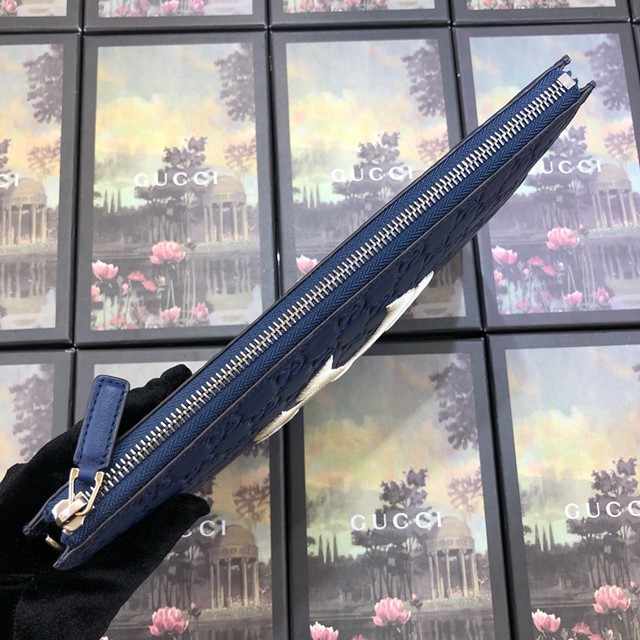 Gucci手包 547796 古馳牛皮手拿包 米白色NY字母刺繡 古奇男士手拿包  gqy3368